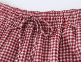 Women's Plaid Drawstring Lantern Pants