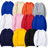 Korean Fashion Men's Round Neck Sweatshirts Autumn Long Sleeves Vacation Pullovers Tops Casual Popular Man Solid Sweat Shirts