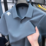 Men's Luxury Cotton Polo | Geometric Print Summer Shirt
