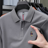 Men's Cotton Bear Embroidery Polo | Korean Style