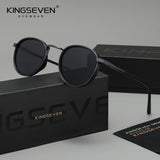 KINGSEVEN Original Causal Round Frame Sunglasses Men Polarized UV400 Eyewear Luxury Retro Fashion Women Driving Fishing Glasses