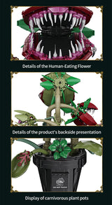 Creative Carnivorous Potted Plant Man-Eating Flower Building Blocks Home Decoration Collection MOC Bricks Toys For Children Gift