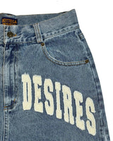 Harajuku Retro Letter Embroidery Denim Shorts