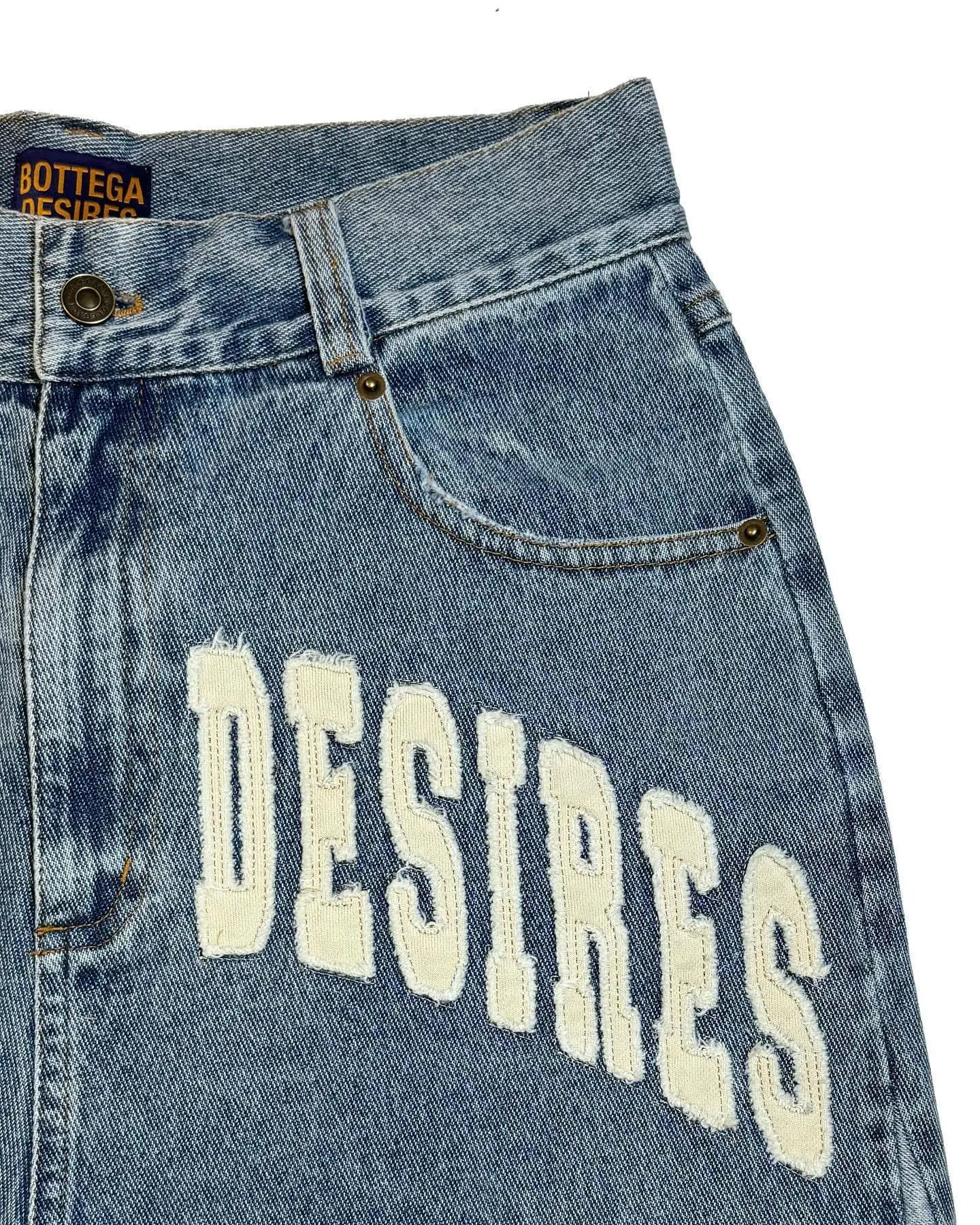 Harajuku Retro Letter Embroidery Denim Shorts