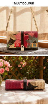CH Women Crossbody Bag Floral Print Chain Shoulder Bag Fashion Designer Flap Bag Luxury PU Leather Purse For Daily Use