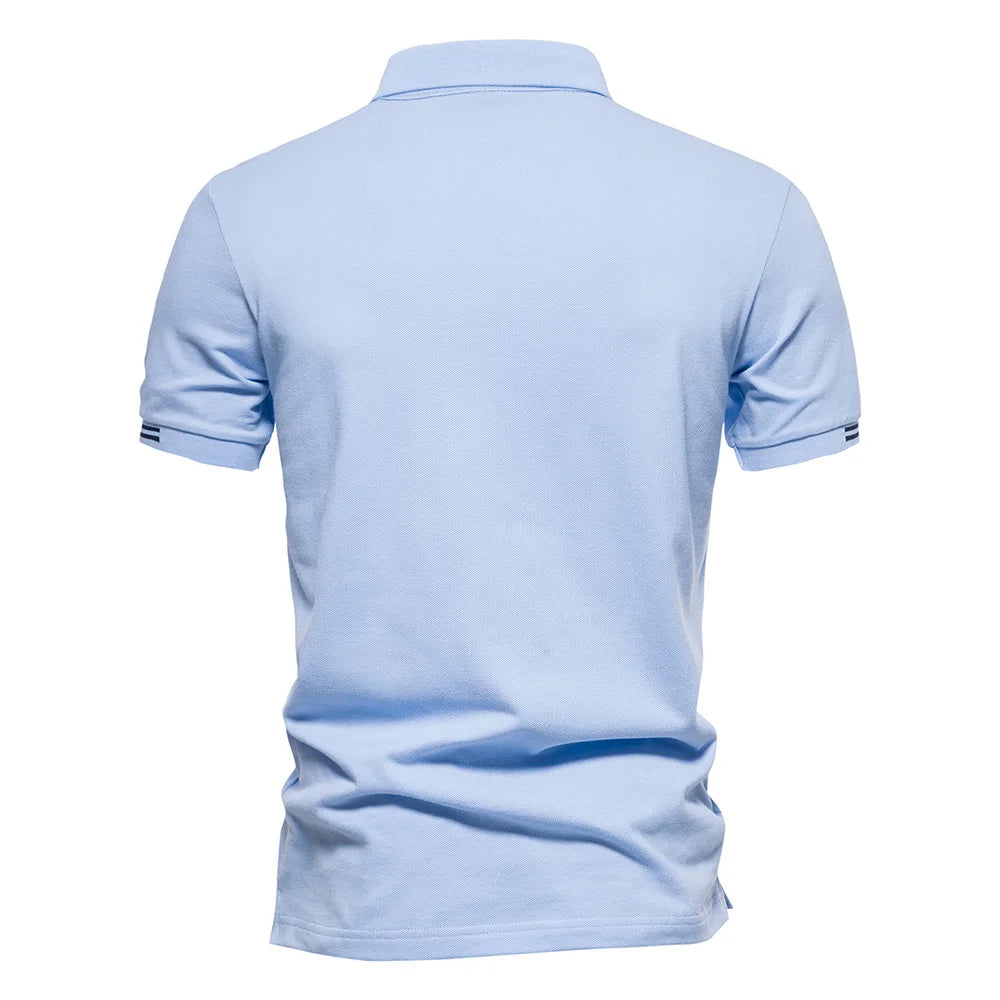 AIOPEON Men's 100% Cotton Polo Shirt – Refined Casual Style