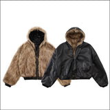 Men's Hooded Faux Fur Winter Jacket