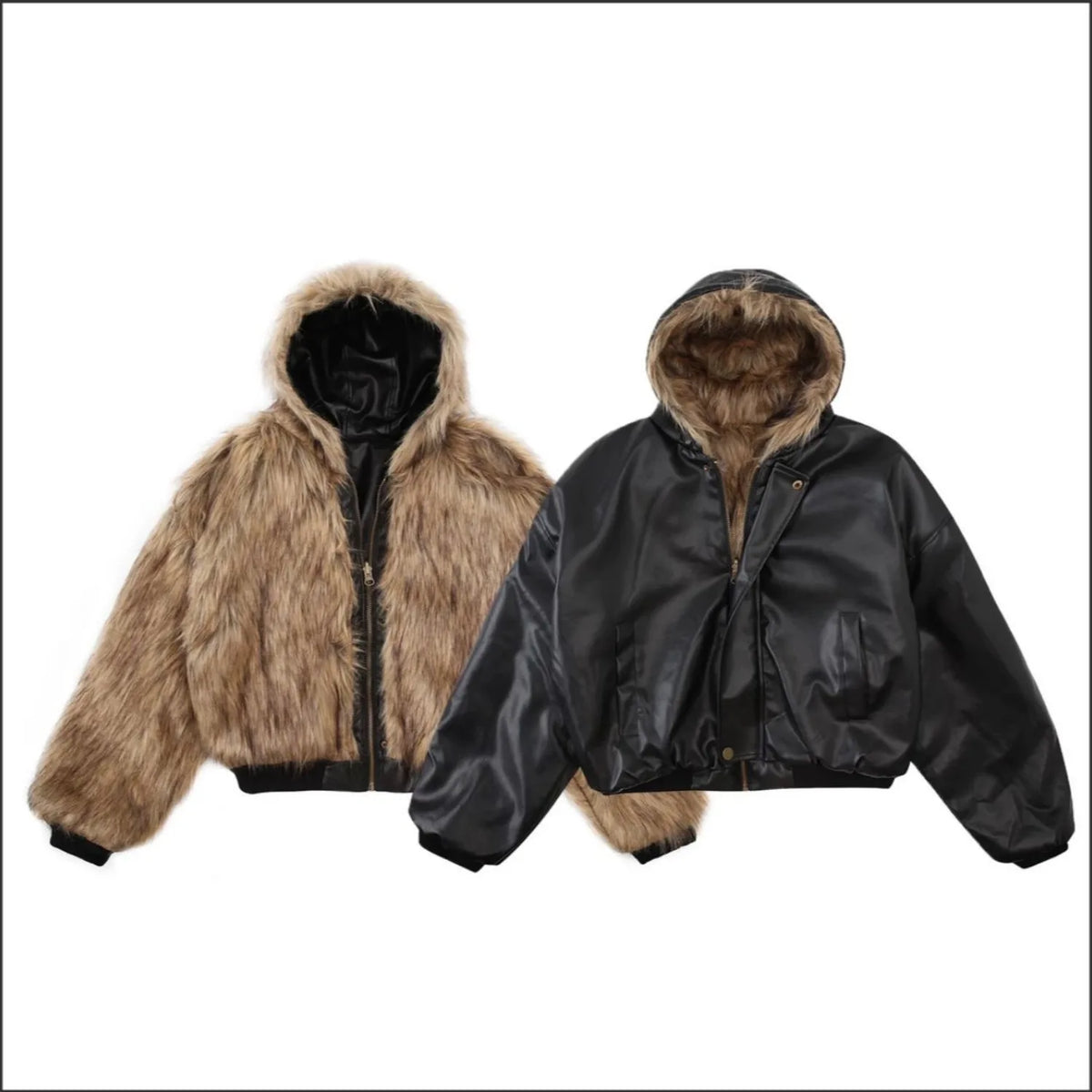 Men's Hooded Faux Fur Winter Jacket