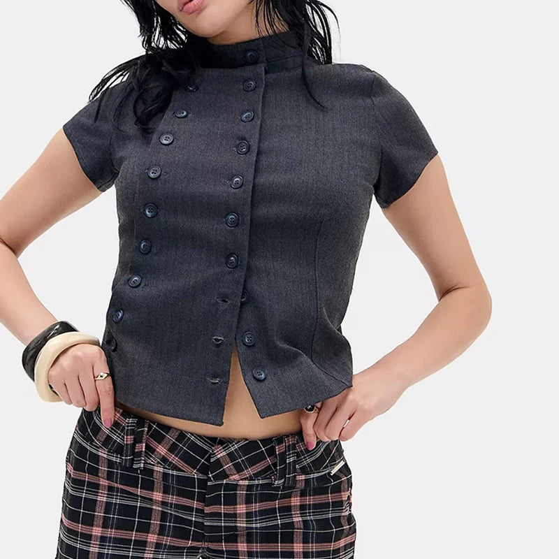 Y2K Gothic Aesthetic Top Square Neck Women's Retro Harajuku Fashion Casual Fairy Style Sweet and Cute Emotional Girl