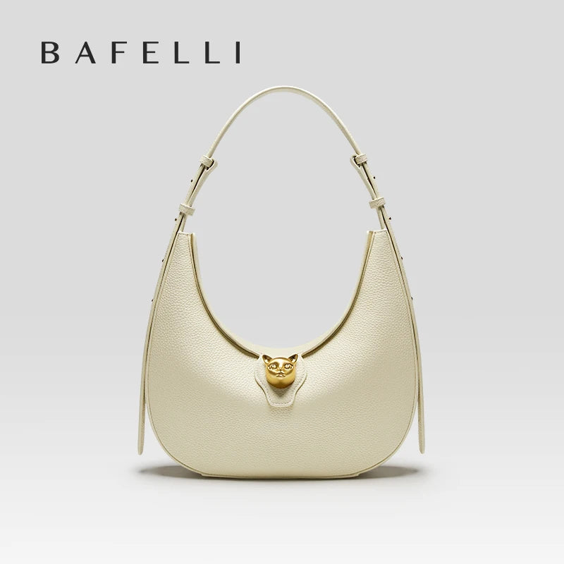 BAFELLI 2026 NEW WOMEN'S HANDBAG CAT SERIES GENUINE LEATHER LUXURY BRAND FASHION STYLE SHOULDER HOBOS LARGE SIZE BAGS FEMALE