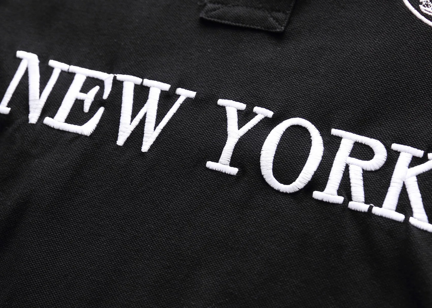 Men's New York Royal Cotton Polo | Contrast Design