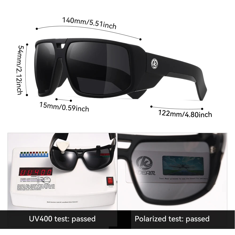 KDEAM Muscle Car Styling And Serious Performance Polarized Men's Sunglasses Sport Cycling Glasses Features Sturdy 5-Barrel Hinge
