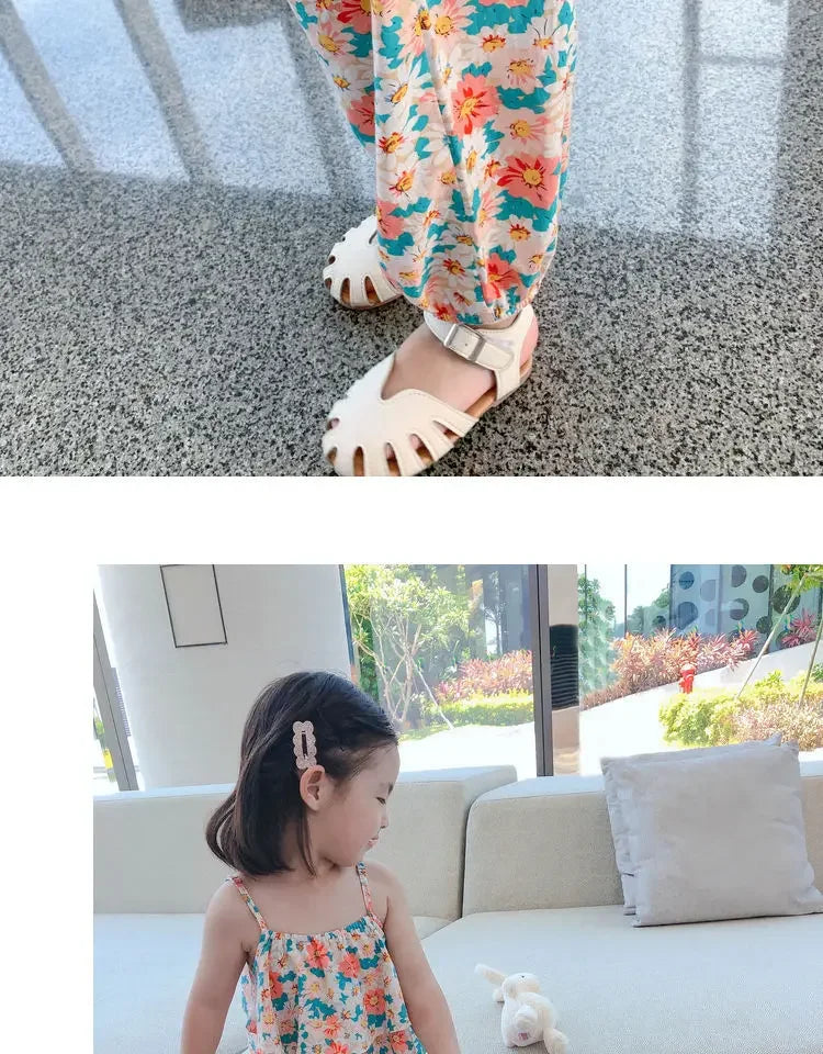 Girls' Floral Vest & Anti-Mosquito Suit