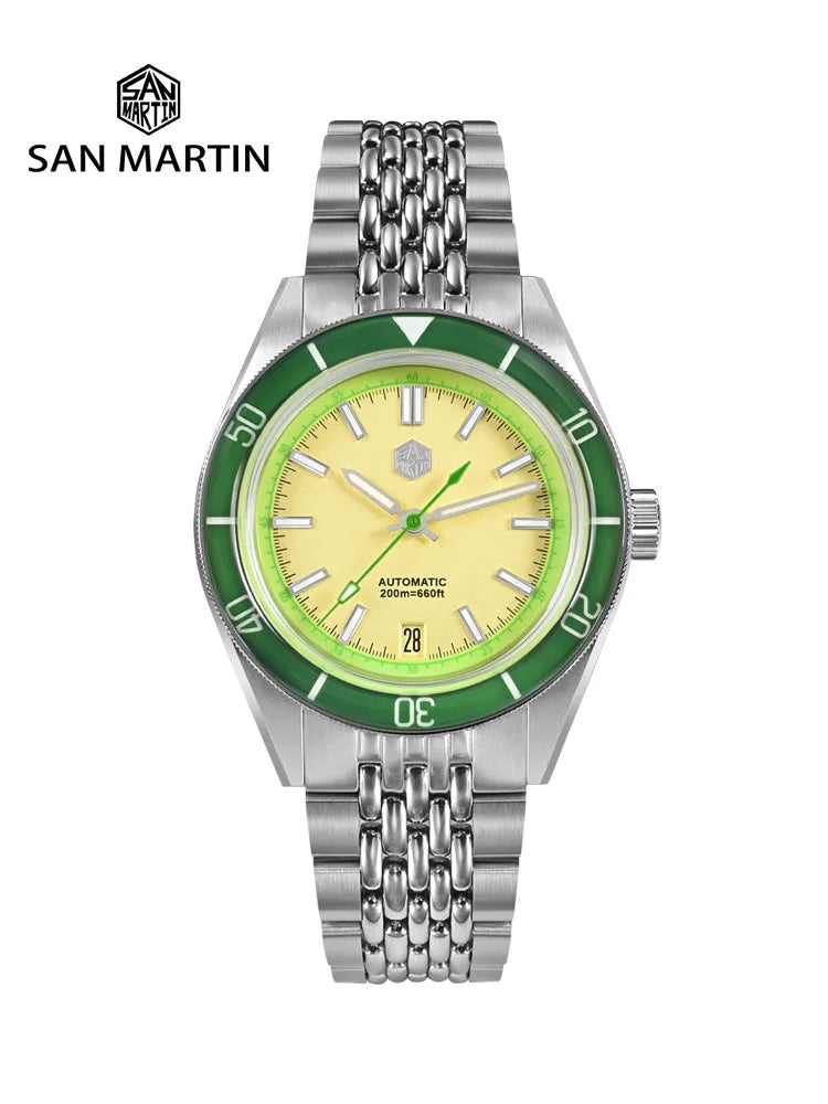 San Martin 39.5mm Summer Dive Watch Fashion Fun Fruit Series Men Sports Watches NH35 Automatic Mechanical 20 ATM SN0116 Reloj