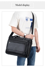 SCHLATUM Genuine Leather Briefcases Hard For Men 16 Inch Office Bussiness Computer Bag Luxury Vintage Handbags