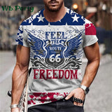 Vintage Route 66 Biker Print Men's Graphic Tee