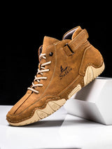 Men's Handmade Split Leather Ankle Boots Sneaker