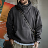 Maden Men's Polar Fleece Hoodie with Built-In Face Mask