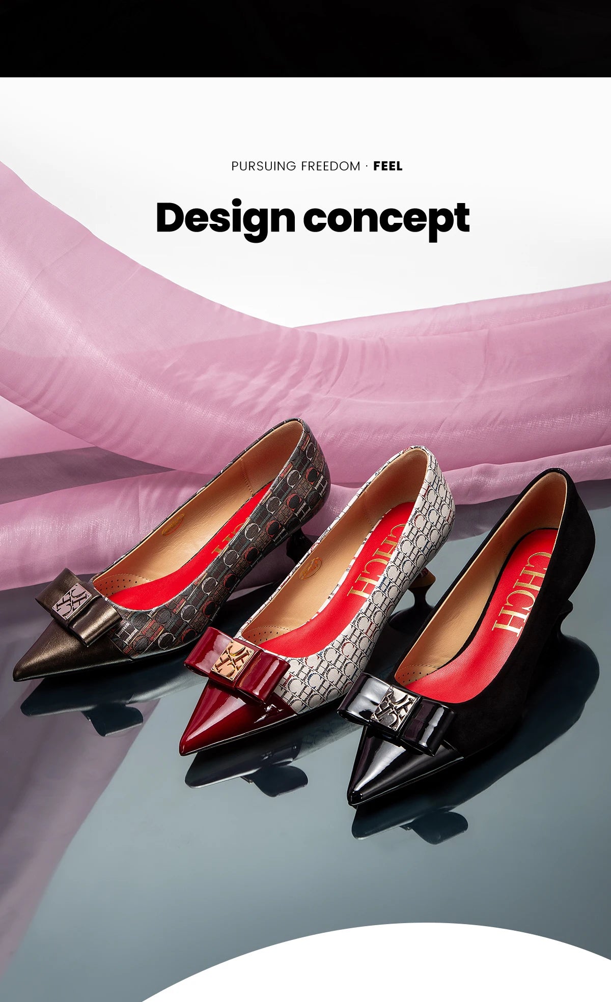 CHCH Women's Velvet Block Heel Pumps | Office & Evening