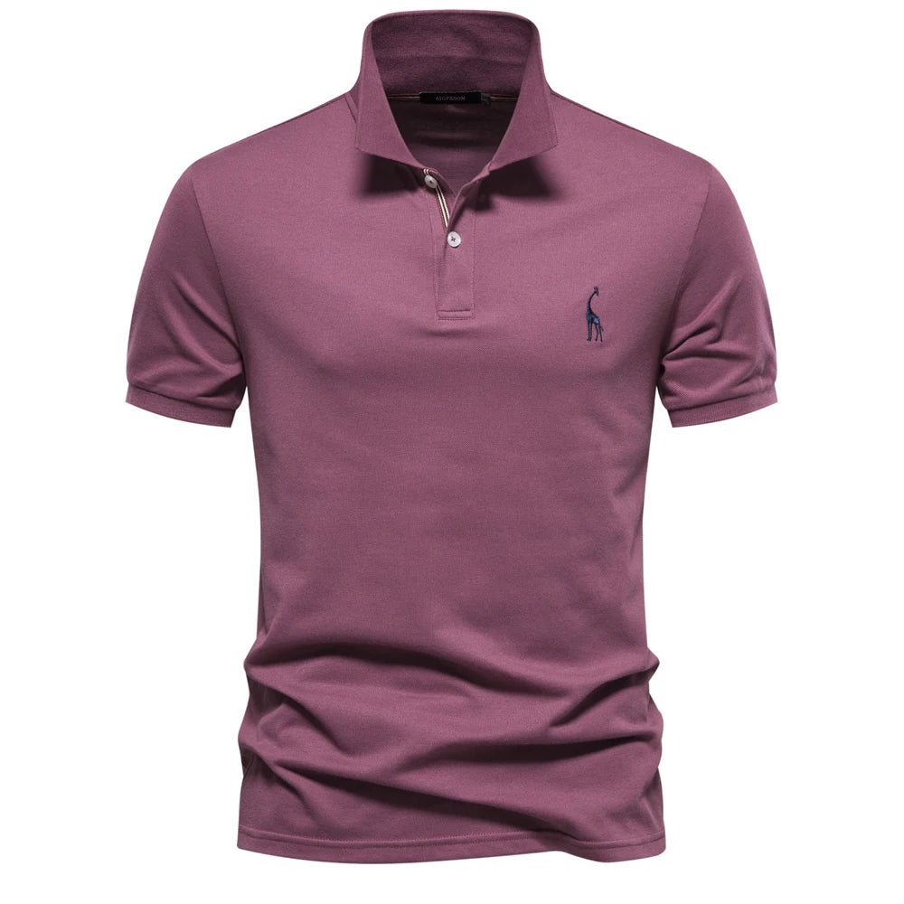 Men's Cotton Polo Shirt – Solid Colors, Relaxed Fit