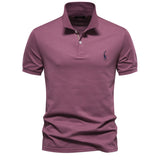 Men's Cotton Polo Shirt – Solid Colors, Relaxed Fit