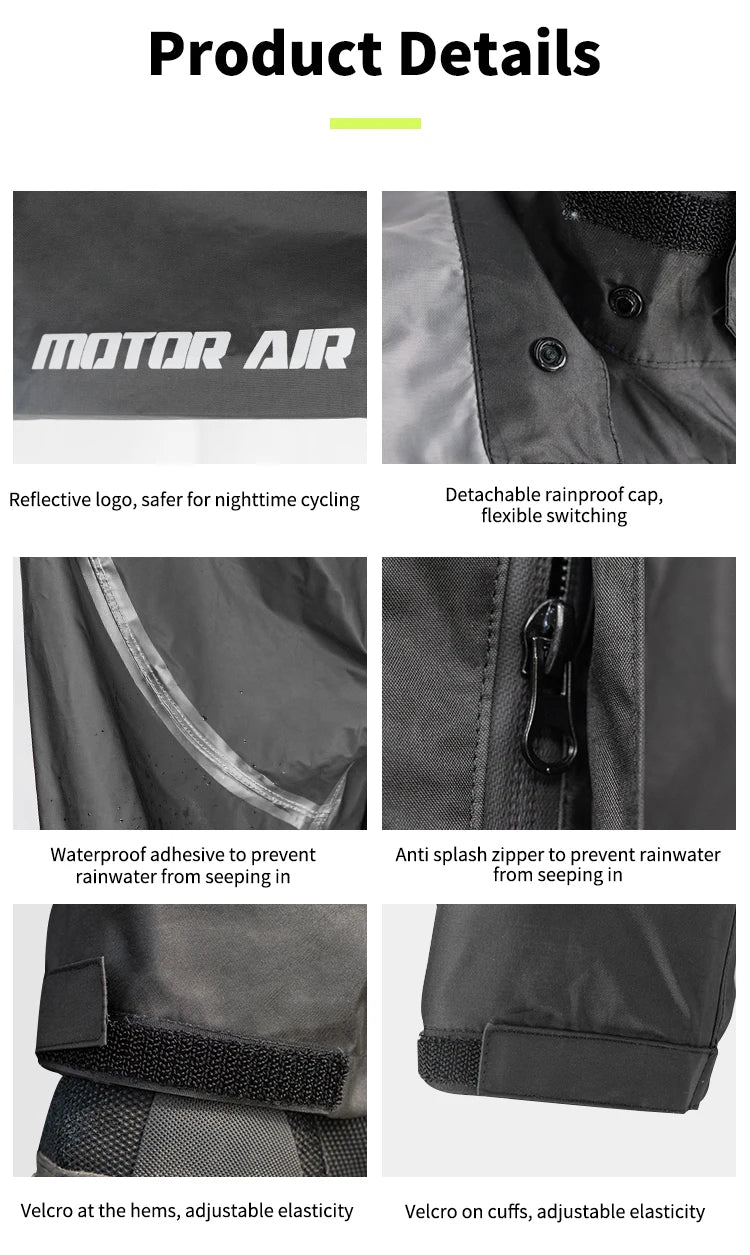 Motor Air Motorcycle Raincoat – 2-Piece Riding Suit