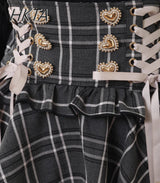 Lolita Plaid Strap Skirt – High Waist Mini for Women