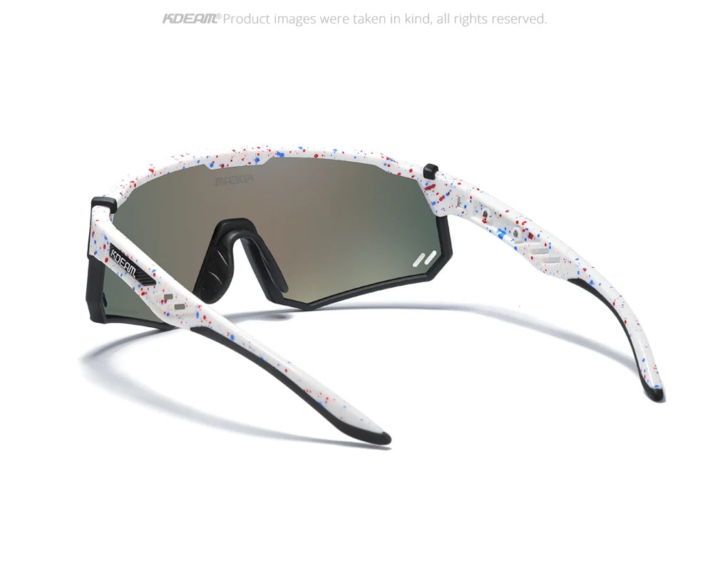KDEAM High-End Sports Sunglasses Polarized Men's Cycling Glasses Dismountable TR90 Frame And Nose Pads Easy To Exchange