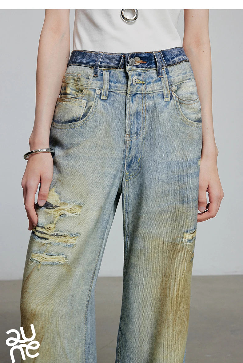 TOYOUTH Women Denim Jean 2025 Spring New Long Pants 8518053