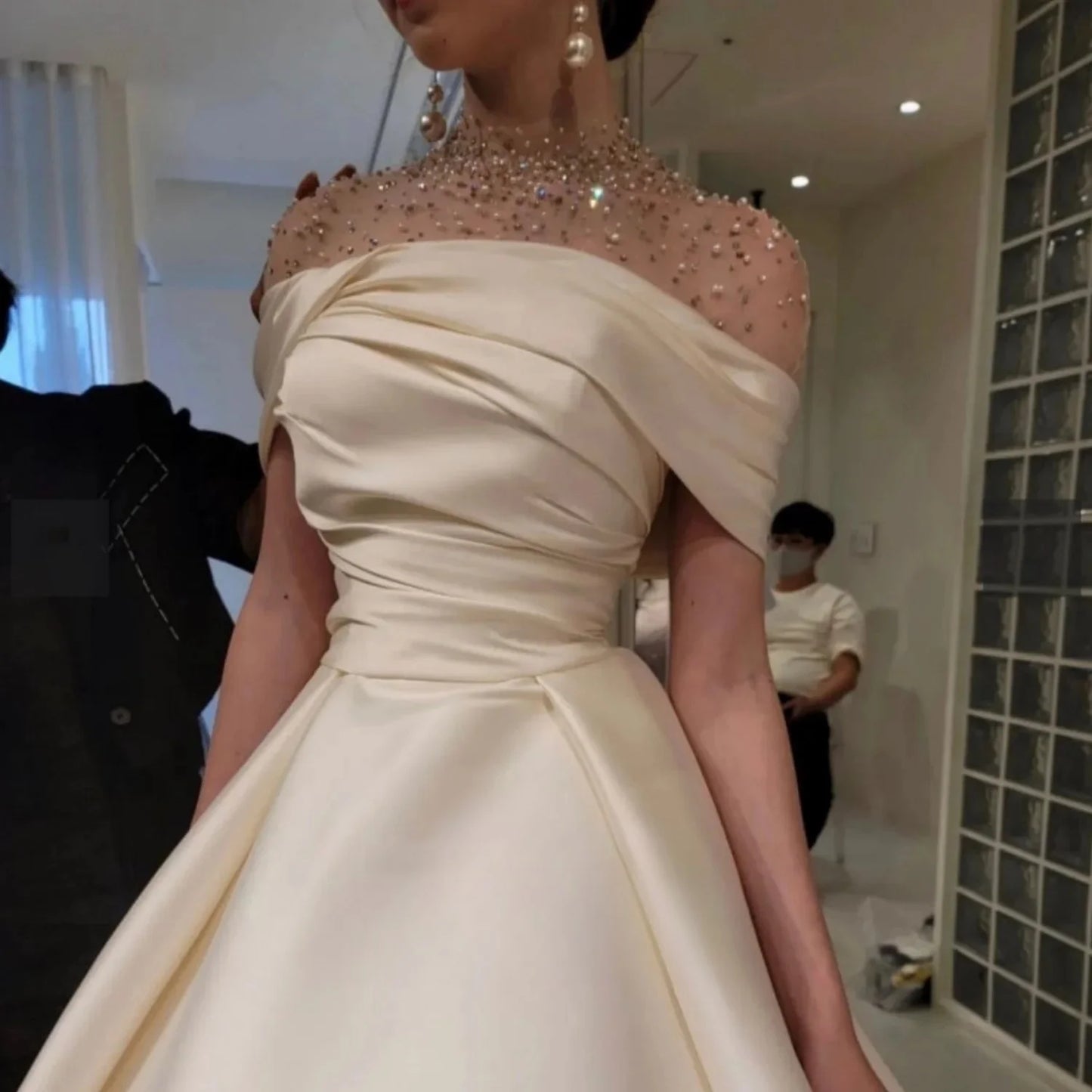 Elegant Satin A-Line Floor-Length Formal Gown