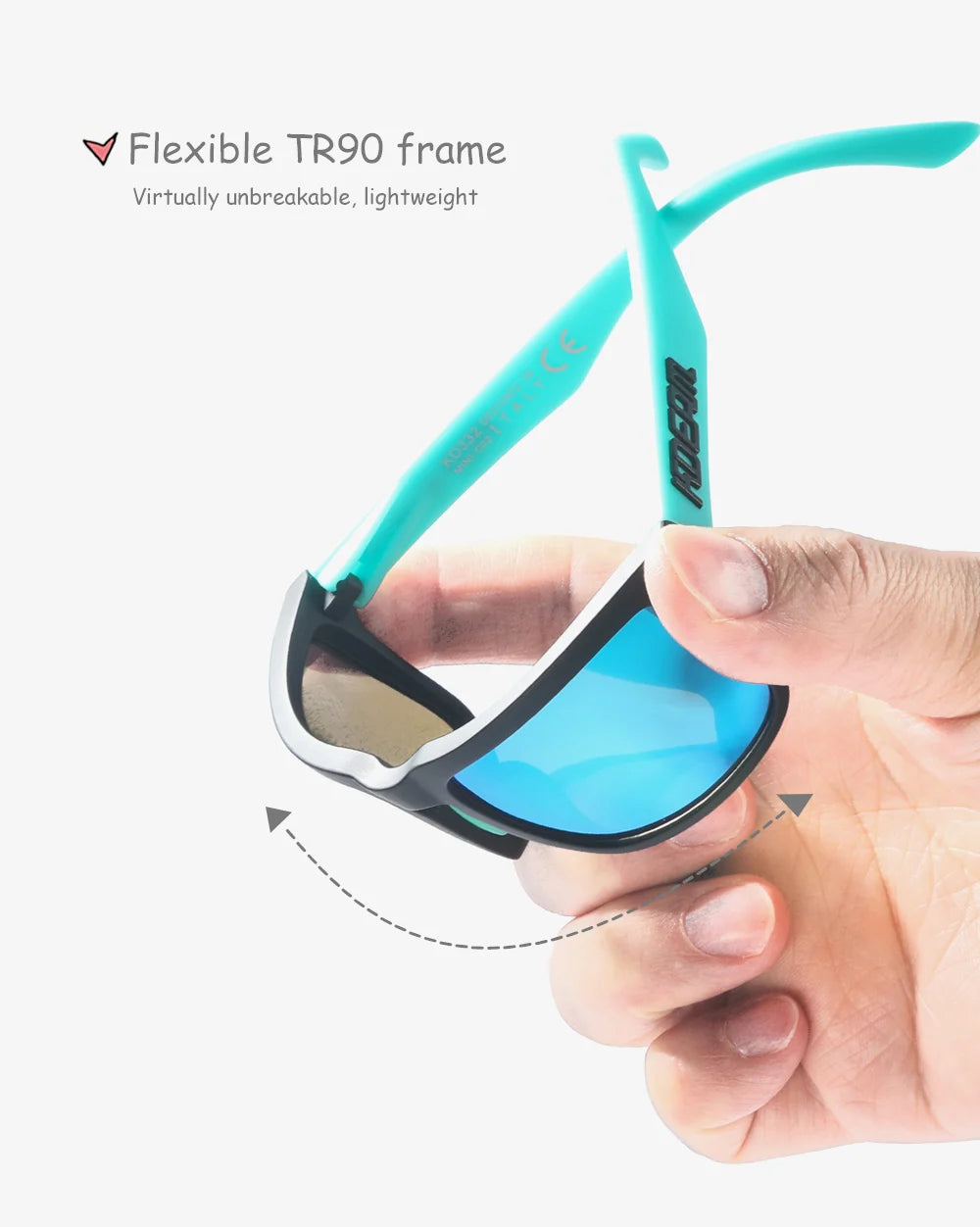 KDEAM For Young Age Small Size Polarized Sunglasses Reduce Glare and Enhance Clarity for Outdoor Sport Youthful Sun Glasses TR90