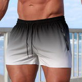 Men's Quick-Dry Athletic Gym Shorts with Zipper Pockets