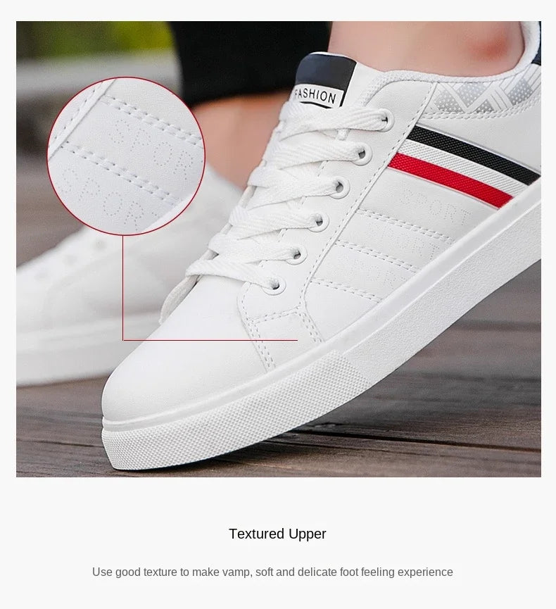 2026 Mens Casual Sneakers New Fashion Lace-up White Shoes Student Comfort Sports Plus Size Vulcanized Shoes Zapatillas De Hombre