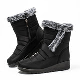 Thick Warm Long Plush Waterproof Snow Boots Women Winter 2025 Non Slip Soft Fur Ankle Boots Woman Plus Size 44 Cotton Shoes Mom