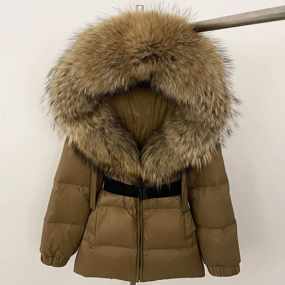Real Fox Fur Hooded Duck Down Puffer