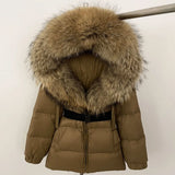 Real Fox Fur Hooded Duck Down Puffer