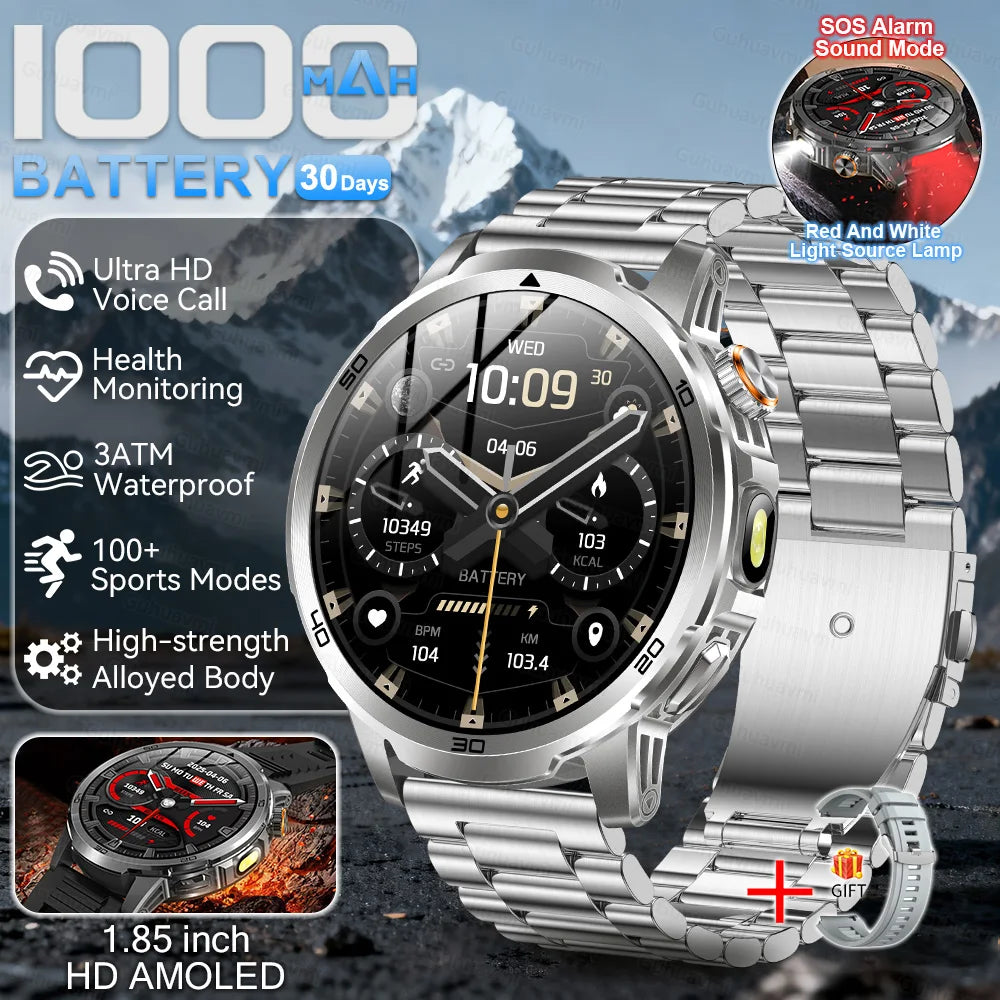 GUHUAVMI AK95 Pro Smartwatch – AMOLED, GPS & Flashlight