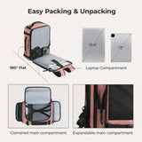 BAGSMART Men Women Travel Backpack with Shoe Compartment Airplane Compression Backpack Waterproof Anti‑theft Cabin Bag