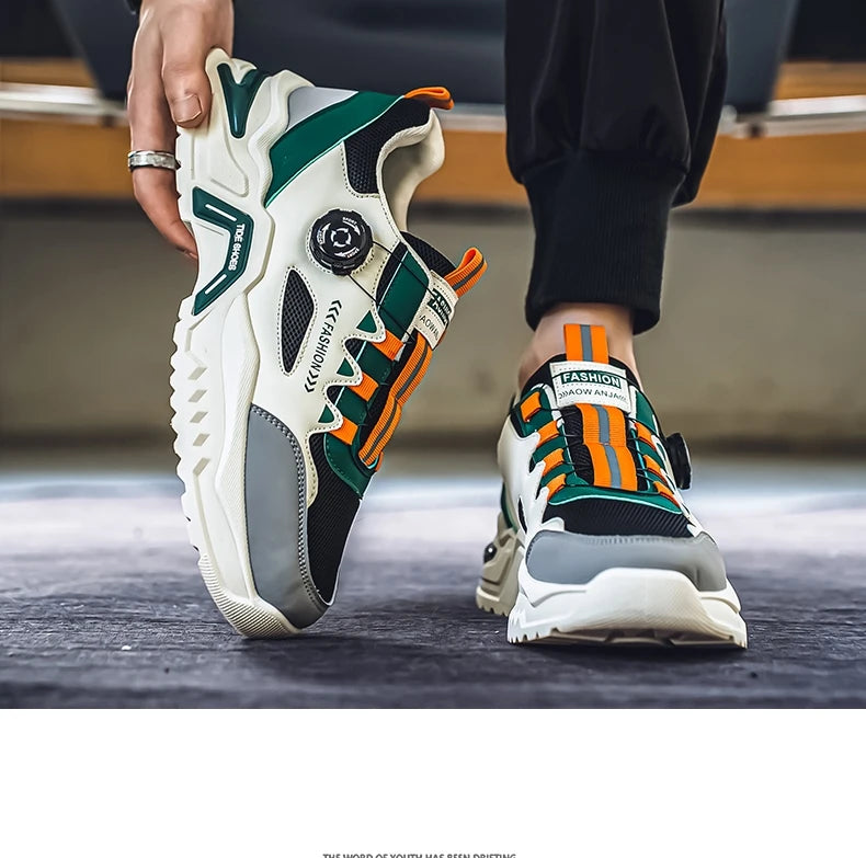 Men's Rotating Buckle Casual Sports Sneakers