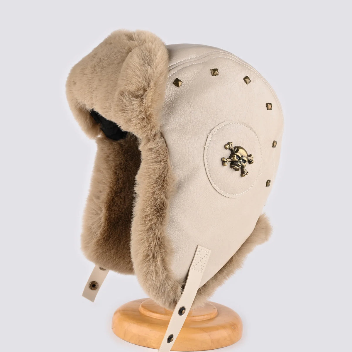 Retro Rivet Metal Hat Men's Ski Cap Winter Hat Thickened Warm Ear Protection Hats Pilot Hats Classic Riding Hat털모