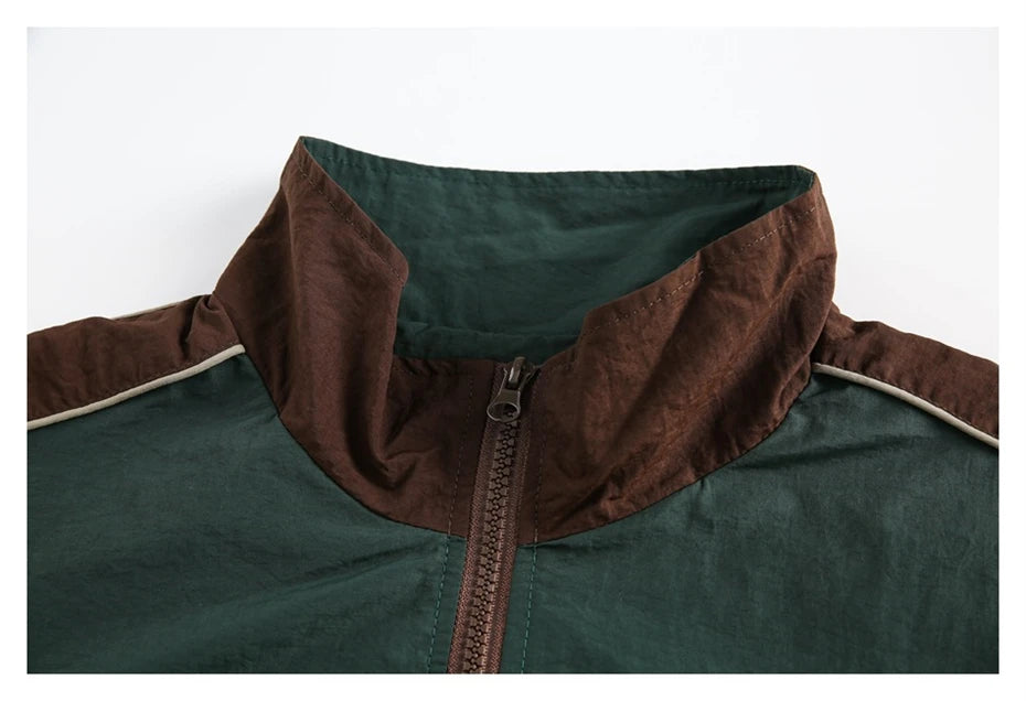 Vintage Patchwork Jackets Windbreaker Men Harajuku Casual Outdoor Jacket Mens Clothing Streetwear Hip Hop Spring New Jackets