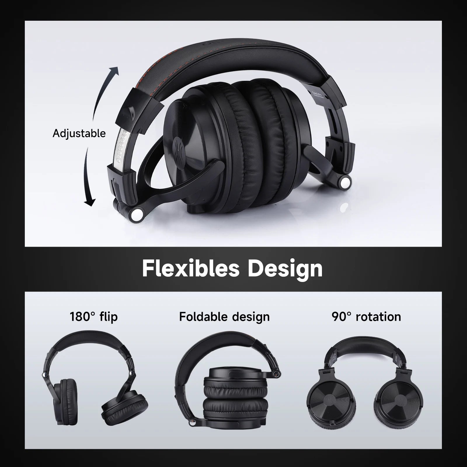 Oneodio Pro-C Bluetooth Wireless Headphones With Mic 110Hr Hi-Res Over Ear Bluetooth 5.2 Headset Earphone For Phone PC Sports