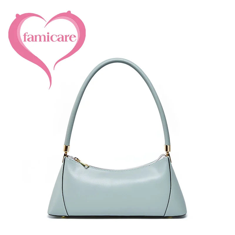 New Women's Large Capacity Cowhide Tote Fashionable Bat Wing Design Genuine Leather Handbag for Commuting Versatile Ladies Bag