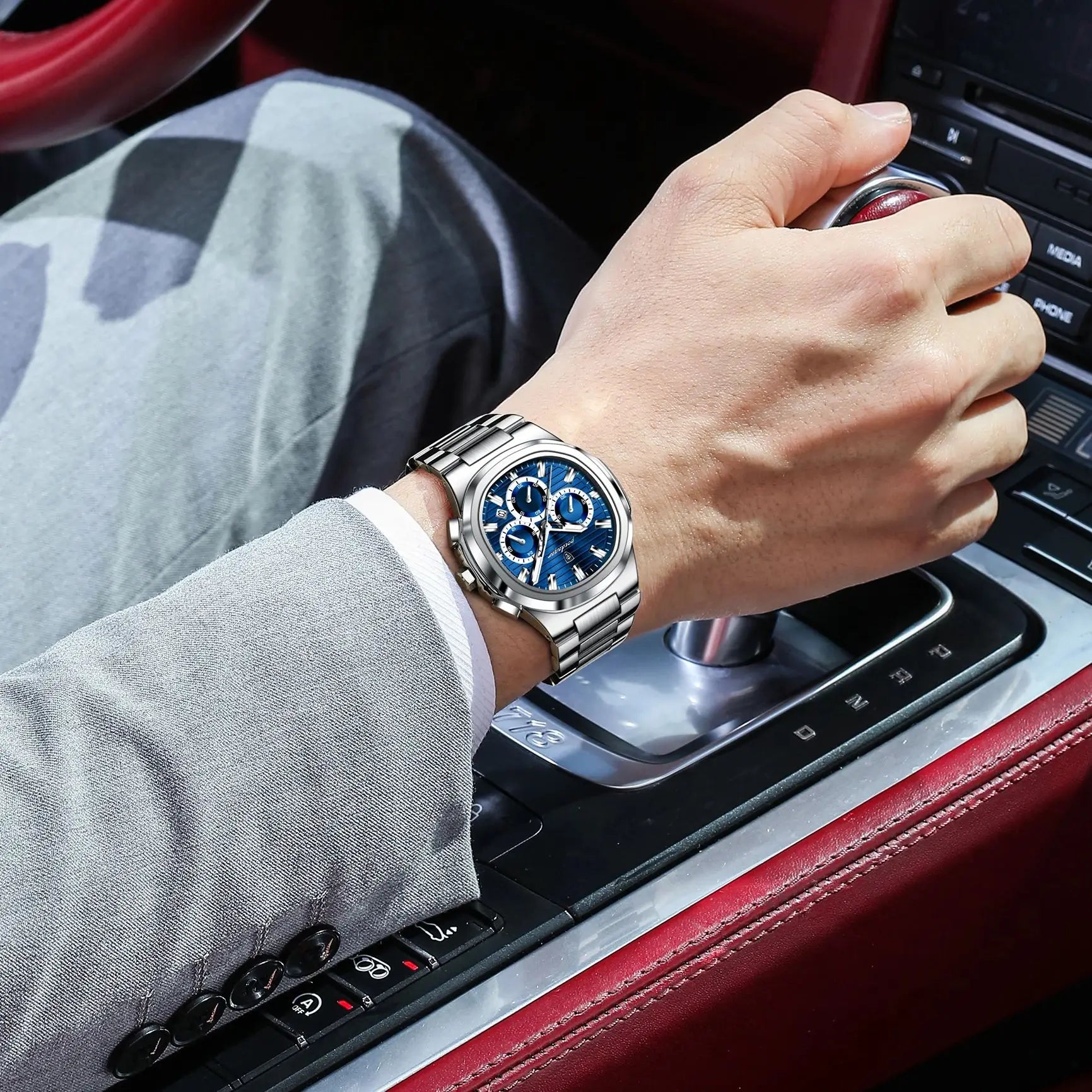 POEDAGAR 834 Men's Luxury Chronograph Watch | Stainless Steel