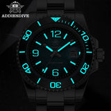 ADDIESDIVE 48mm Diver Watch Fashion Gradient Color Rotatable Bezel Quartz Watches Luminous 200m Waterproof Stainless Men's Watch