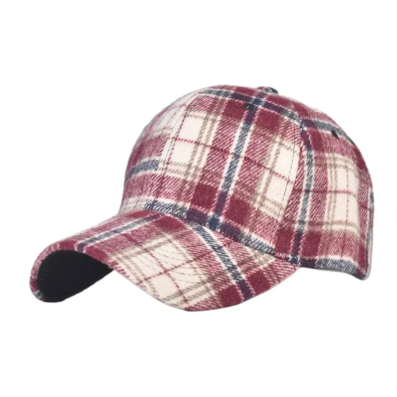 Unisex Checkered Baseball Cap with Adjustable Strap