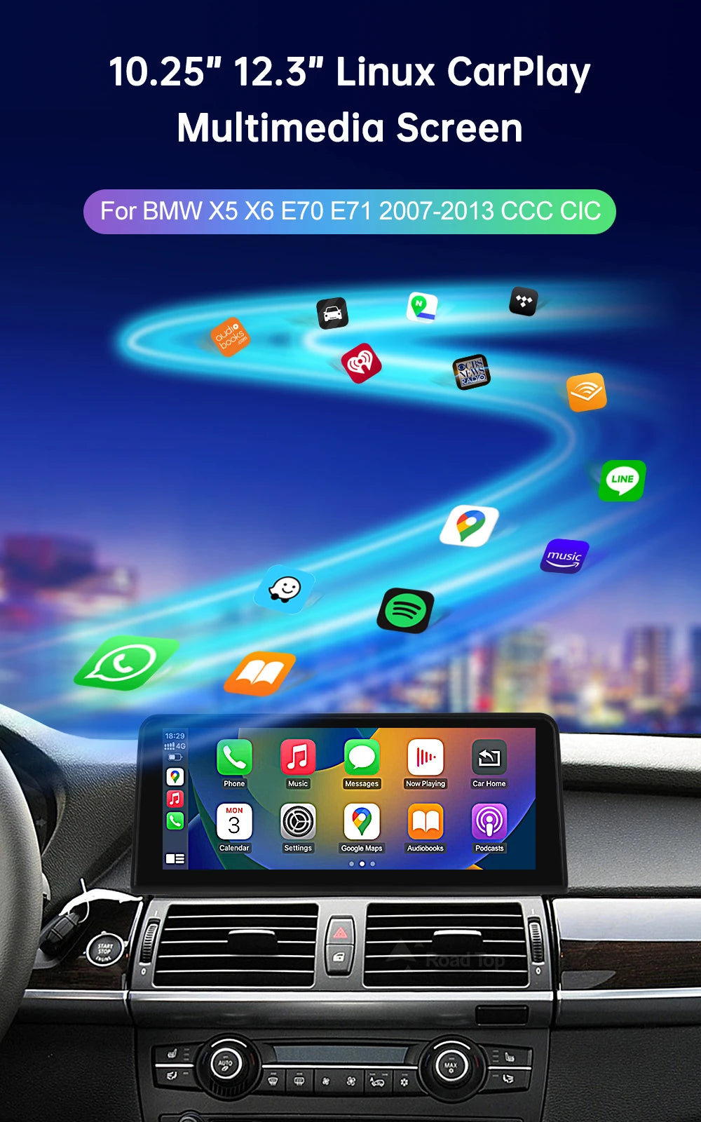 BMW X5 X6 Wireless CarPlay & Android Auto Screen