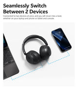QCY H3S Over Ear Headphone Hi-Res LDAC Spatial Sound Headset H3S -56dB Adaptive ANC Wireless Earphone Bluetooth 6.0 102Hrs