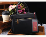 Vintage Luxury Leather Tote – Designer Cat Embroidery Shoulder Bag