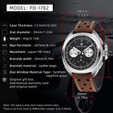 2026 New PAGANI DESIGN Turtle Back Luxury Quartz Watch for Men Fashion Sports Chronograph Men's Watch Luminous Leather strap